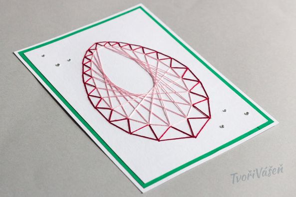 Přání vyšívané bavlnkou