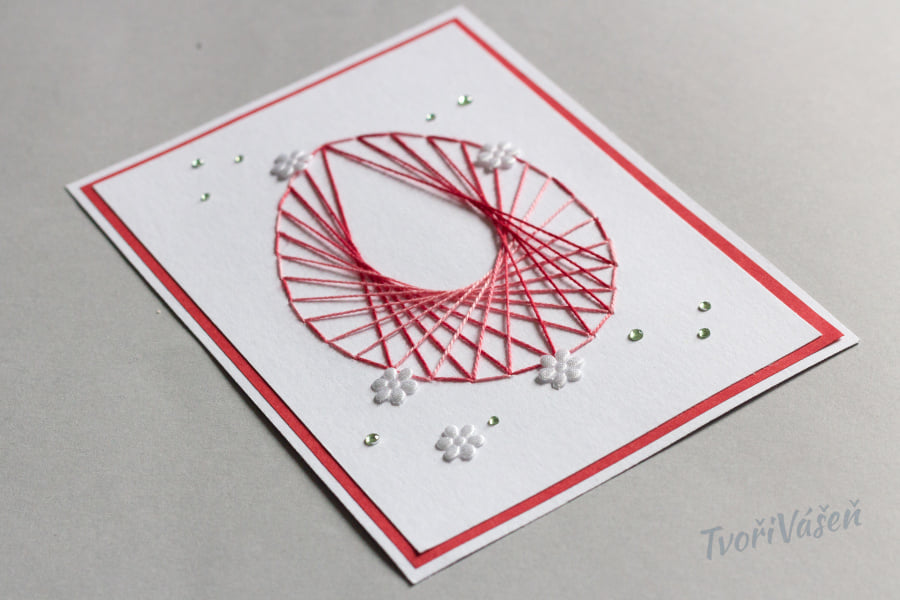 Přání vyšívané bavlnkou