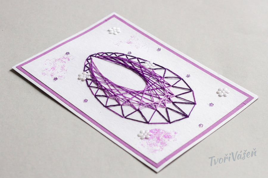 Přání vyšívané bavlnkou