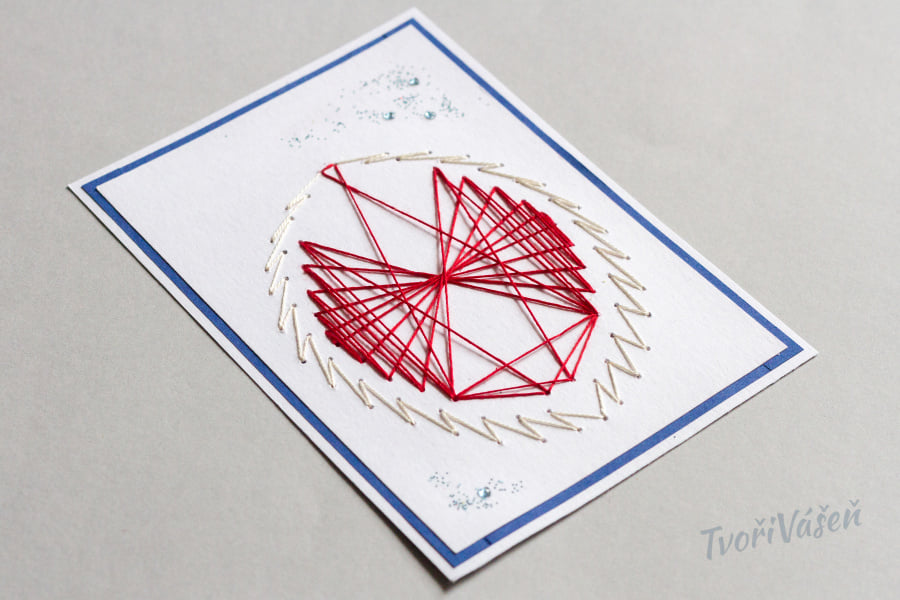 Přání vyšívané bavlnkou