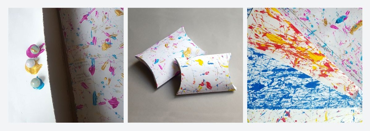 Krabičky ze zdobeného papíru - ukázky postupu