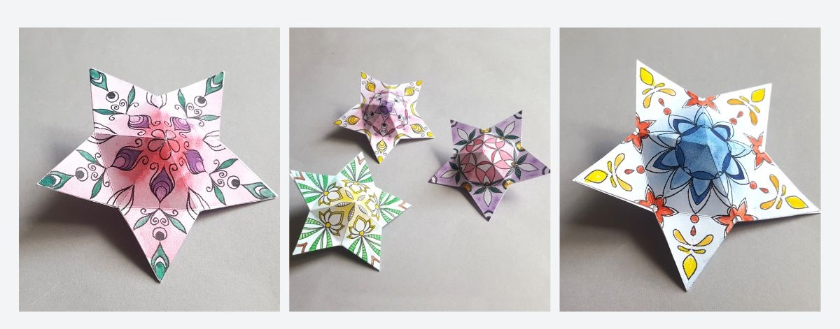 3D papírové hvězdy - ukázka